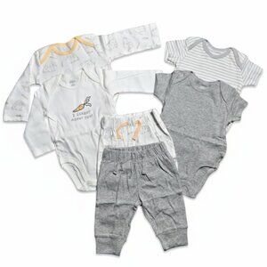 New 6-Piece Carrot/Bunny Neutral Baby Set - Size 3 Months